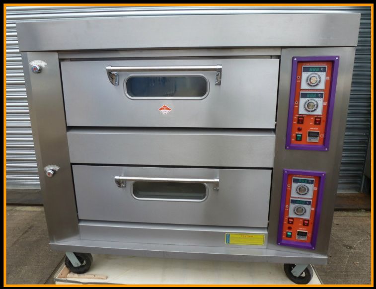 NEW COMMERCIAL GAS STONE BAKE PIZZA OVEN DOUBLE DECK BAKING CONVECTION